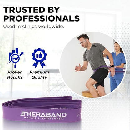 THERABAND Resistance Band Loop, Exercise, Workout, Physical Therapy, Purple | Elastic resistance band for exercise, strength training, stretching and physical therapy - size: X-Heavy (50 lbs)