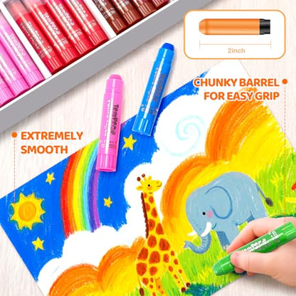144 Pcs Ellinjan Tempera Paint Sticks For Kids, 12 Classic Colors, Washable & Quick-Drying Twistable Solid Paint, Bulk Art Supplies for Drawing & Painting, Back to School Art Supplies for Kids Classroom