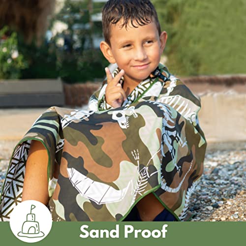 ECCOSOPHY Microfiber Kids Toddler Beach Towel, Quick Dry, Sand Free, 60x30 - color: Camo Dyno
