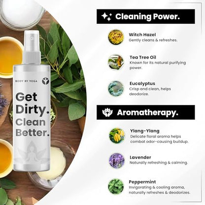 Yoga Mat Cleaner Spray – Spa-Like Scent | Eco-Friendly Formula | Neutralizes Sweat & Odor | Helps Protect Your Mat | 8 oz | Plant-Based, Made in USA | Body By Yoga