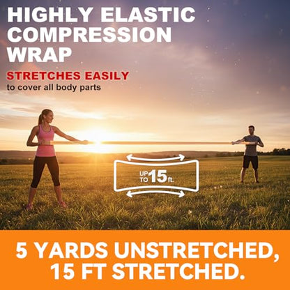 FRESINIDER Premium Elastic Bandage Wrap 6 Inch, 12 Pack, Hook and Loop - color: 12 Pack X 6 Inches