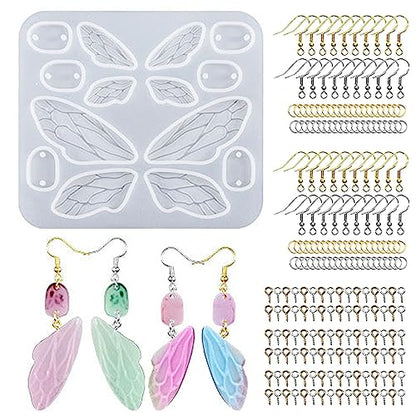 Attuslla Silicone Resin Earring Molds with Jump Rings for DIY Jewelry Making, Pendant, Earrings - color: Style 9