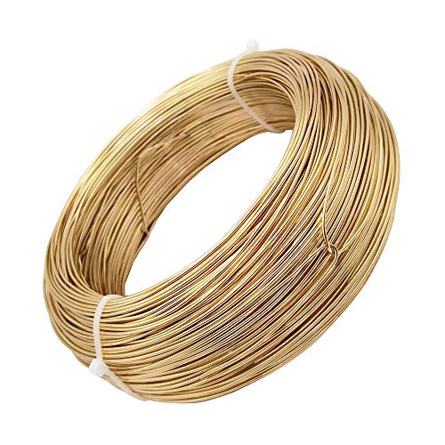 INSPIRELLE 18 Gauge KC Gold Aluminum Craft Wire Bendable Metal Wire | 377 Feet for Jewelry Craft Making - color: KC Gold, size: 18 Guage (1.0mm)