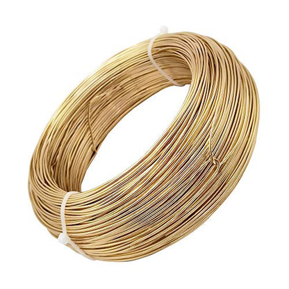 INSPIRELLE 18 Gauge KC Gold Aluminum Craft Wire Bendable Metal Wire | 377 Feet for Jewelry Craft Making - color: KC Gold, size: 18 Guage (1.0mm)