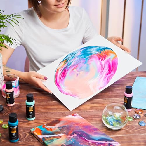 ARTEZA Acrylic Pouring Paint - 2oz Sea Green, High Flow, No Mixing Needed, For Canvas, Glass, Paper, Wood, Tile, Stones - color: Sea Green, size: 2 Fl Oz (Pack of 1)