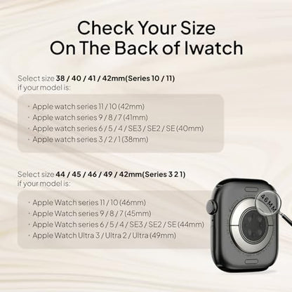 Slim Braided Stretchy Band Compatible with Apple Watch Bands Women | 40mm 41mm 42mm 38mm 44mm 45mm 46mm 49mm Thin Elastic Nylon Solo Loop Strap ,Wristband for iWatch Series 11 10 9 8 7 6 5 4 SE - color: Black, size: 38/40/41/42mm
