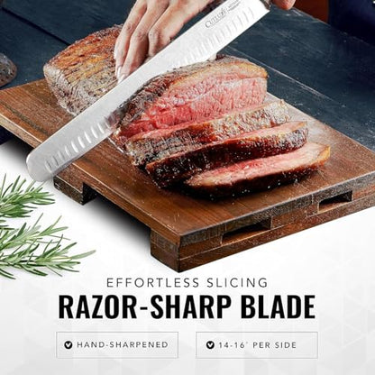 Cutluxe Carving Knife Set, Brisket Slicing & Boning Knife for Meat & BBQ | Razor Sharp German Steel, Full Tang Ergonomic Handle – Grilling Gift for Men, Artisan Series - size: 2 Pcs BBQ Set