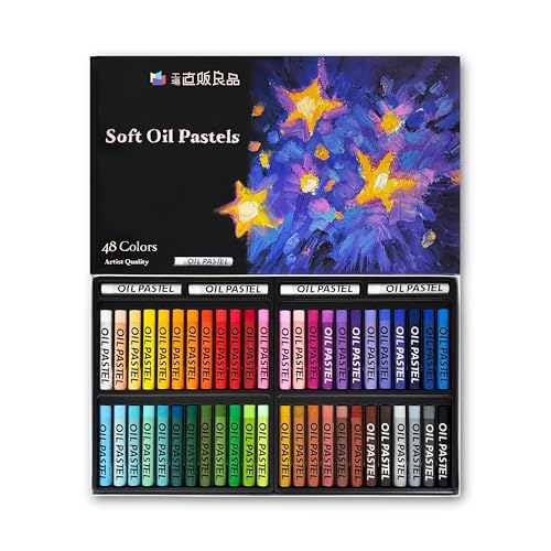 48-Color Oil Pastels Set, Soft Creamy Texture, Oil Crayons for Drawing, Sketching and Coloring, Rich Colors, Easy Blending and Layering, Smooth Drawing Experience (48+4 Colors)