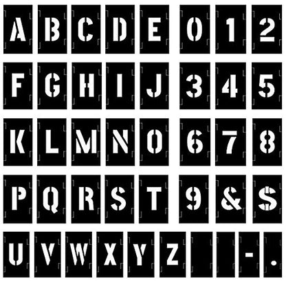 Painting Stencil Set, 1 inch Plastic Letters and Numbers Interlocking Stencil Kit 138 Pieces, Black - size: 1inch
