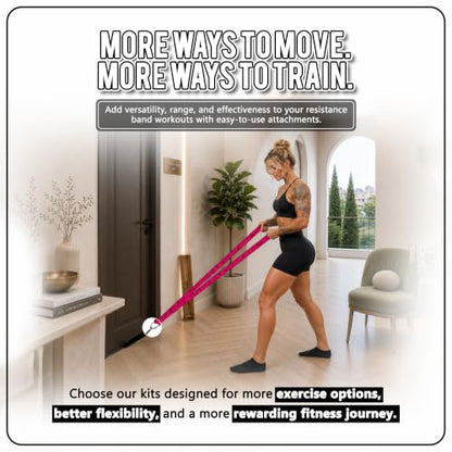 Multi-Loop Fabric Elastic Resistance Band for Strength Training - color: Pink Kit (2 Bands) 40-45 Lbs