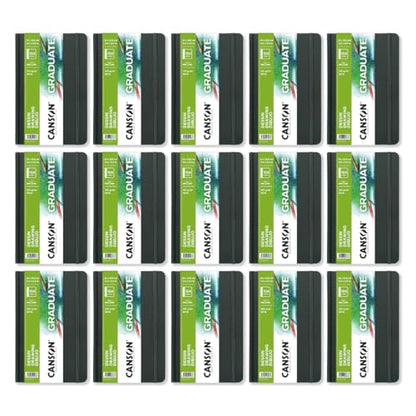 Canson Graduate Drawing Paper Hard Cover Art Journal for Pencil, Ink, Pen, and Marker Illustration, 5.5" x 8.5", 98 lb. (160gsm), 52 Sheets/Sketch Book, Case of 15 Sketch Books, 780 Sheets Total - size: 5.5x8.5 (Pack of 15)