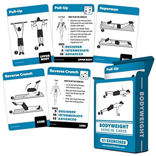 Palace Learning 4 Pack - Exercise Cards - Dumbbell, Bodyweight & Yoga Poses Volume 1 & 2 - Fitness Workout Playing Cards