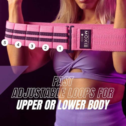 Adjustable Non-Slip Fabric Resistance Bands Set of 3 – Ideal for Legs, Glutes, and Full Body Workouts – Premium Fitness Bands for Women & Men – Bring The Moxie