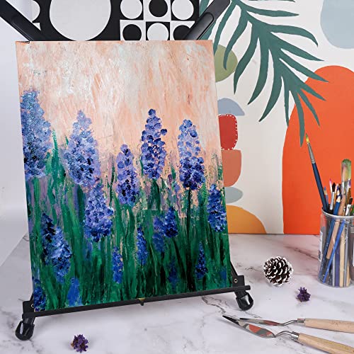 Conda Aluminum Tabletop Easel, Portable Tripod Display Stand Adjustable Height from 15" to 21" with Extension Arm Wings, Desktop Display Easel for Canvas, Paintings, Photos, Signs - style: Black, 1 Pcs