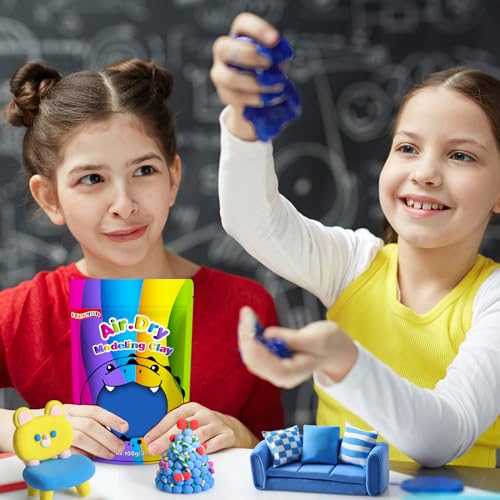 ifergoo 100g Blue Air Dry Clay, 3.5oz DIY Creative Modeling Clay for Kids | Refill Foam Magic Clay for School Art & Craft Project, Slime Supplies, Ultra-light & Soft, Gift for Age 3-12 Boys & Girls - color: Blue/100g