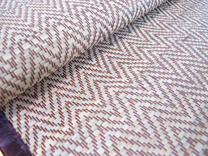 Handmade Woven Thai Beach Mat - Straw Ground Mat for Camping, Yoga, Meditation, Festivals, Concerts - Eco-friendly Reed - Foldable - 70 Inches x 35 Inches