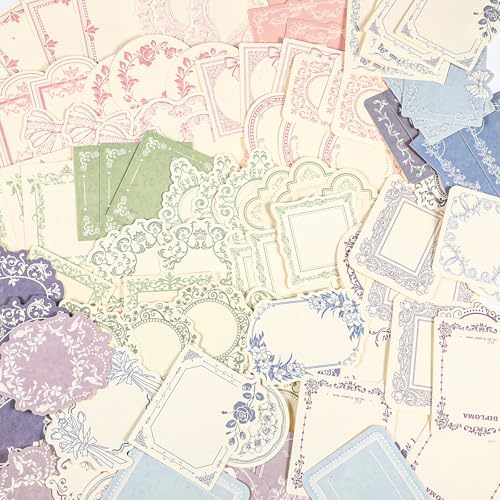 120pcs Vintage Scrapbook Paper, Embossed Junk Journal Supplies Kit with 4 Themes, Vintage Paper Aesthetic Decorative Craft Material for Scrapbooking, Planner, Letter Writing, Collage Art