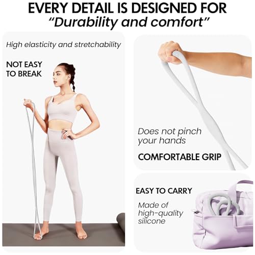 Figure 8 Resistance Band, Figure 8 Resistance Bands for Women Men,Resistance Band Figure for Working Out, Non-Slip Handles, Home Gym, Yoga & Physical Therapy - color: 25 LBS Grey