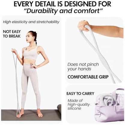 Figure 8 Resistance Band, Figure 8 Resistance Bands for Women Men,Resistance Band Figure for Working Out, Non-Slip Handles, Home Gym, Yoga & Physical Therapy - color: 25 LBS Grey