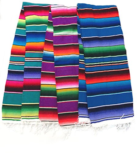 Leos Imports Mexican Serape Blanket (Small 40"x20", Assorted) - color: Assorted, size: Small 40"x20"