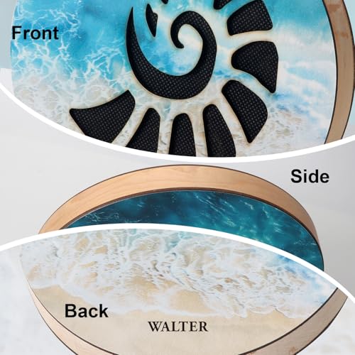 10 Inch Wooden Ocean Wave Drum, Natural Wood Stream Rain Drum, Waterfall Flowing Water Sound Percussion Instrument for Sound Healing, Yoga Meditation, Relaxation, Sound Therapy and Music Performance