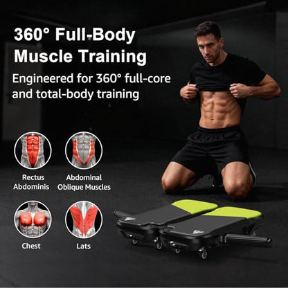 Upgrade Ab Roller Wheel Detachable Abdominal Wheel With 360° for Core Workout, Multi-Directional Abs Roller Board For Full body exercise Home Gym of All Fitness Levels, Ab Trainer with 8 Wheels