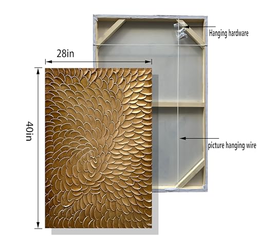 NANKAI Art Dark gold thick texture abstract oil painting hand-painted 3D wall art 40x28 inch canvas wall art Deco painting - color: NKHB247