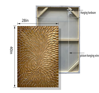 NANKAI Art Dark gold thick texture abstract oil painting hand-painted 3D wall art 40x28 inch canvas wall art Deco painting - color: NKHB247