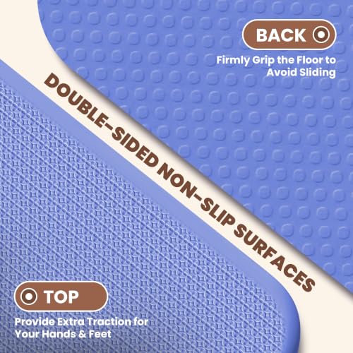 Stepwaver Foldable Fitness Yoga Mat, 0.4” (10 mm) Extra Thick -75” x 26” - color: Blue