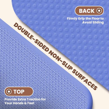 Stepwaver Foldable Fitness Yoga Mat, 0.4” (10 mm) Extra Thick -75” x 26” - color: Blue
