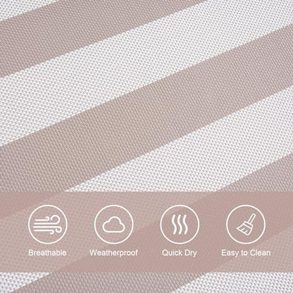 Double Hammock with Stand and Carrying Bag, Light Brown Stripe | Quick Dry Hammock with Curved Spreader Bars and Pillow, 450 Lbs Capacity, For Indoors, Patio, Garden - color: Zquick Dry-light Brown Stripe