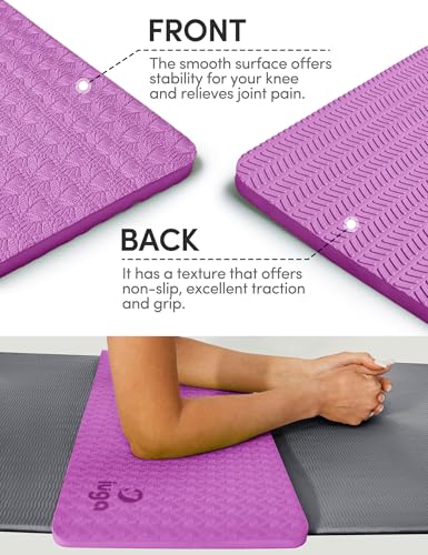 IUGA Yoga Knee Pads Cushion Non-Slip Knee Mat for Elbows Wrist Pain in Yoga Planks Floor Exercises Portable Extra-thick Cushioning - color: Violet