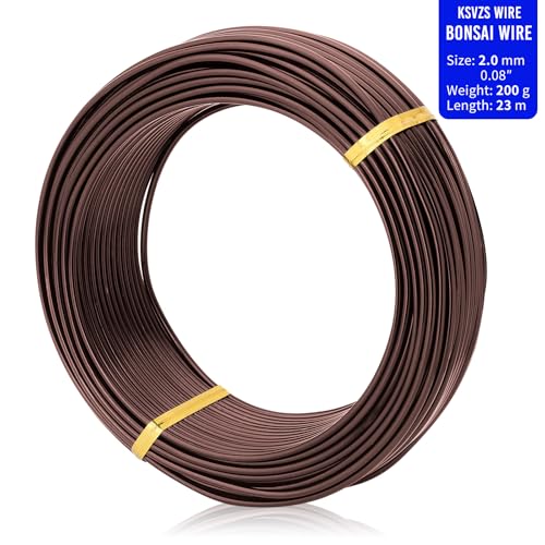 Bonsai Training Aluminum Wire, 2.0mm 12 Gauge Bronze 200g, Bendable Anodized Craft Wire, Flexible Armature Wire for Bonsai Tree Shaping, DIY Handcraft and Model Making(Bronze-2.0) - color: Brown, size: 12 Gauge
