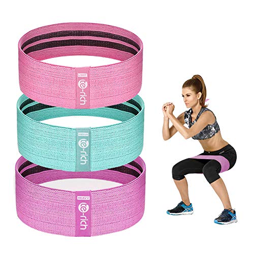 Resistance Bands, Fabric Workout Bands for Women & Men, Cloth Booty Resistance Loop Bands, Thick Squat Bands for Butt/Legs/Thigh/Hip/Glute Excersing - color: Pink/green/purple