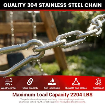 sprookber 67" Hanging Swing Chain,1000 lb Capacity,6 mm 304 Stainless Steel - color: Silver, size: 2 PACK 67inch