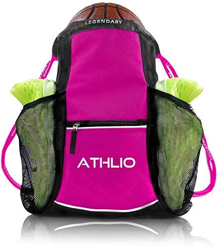Soccerware Legendary Drawstring Gym Bag - Waterproof | For Sports & Workout Gear | XL Capacity | Heavy-Duty Sackpack Backpack - color: Pink