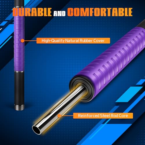 Muscle Roller Stick,17" Massage Roller for Muscle Deep Tissue Purple - color: Purple