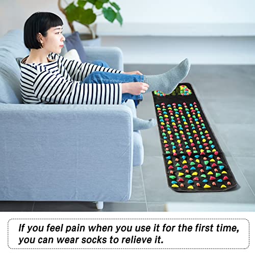 BBTO Foot Massage Mat Reflexology Walk Stone Road for Acupressure Foot Massage Acupoint Mat for Long Sitting Elderly Students and Office Workers(68.9 x 13.78 Inches) - size: 68.9 x 13.78 Inch