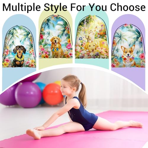 Grip Bag Palm Tree Golden Retriever Small Gymnastics Grip Bags for Fitness - color: Golden Retriever-multi, size: 12"(H)*9.25"(W)