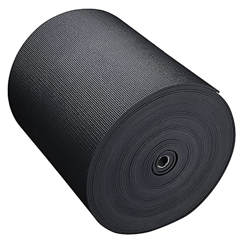 Explore 4mm Yoga Mat Roll, 100ft x 24in | Cut up to 17 Regular Yoga Mats, Non-Slip Gym Mat for Home Workout, Fitness, Floor Stretching, Anti-Tear - color: Black