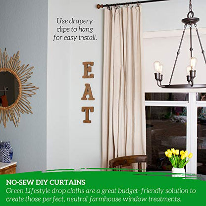 All Purpose Canvas Drop Cloths - Drop Cloth for Painting, Floor Cover, Heavy Duty Protection for Furniture & Surfaces, Reusable Painters Canvas Tarp for Renovation & Home (5x20) - size: 1 Pack - 5x20