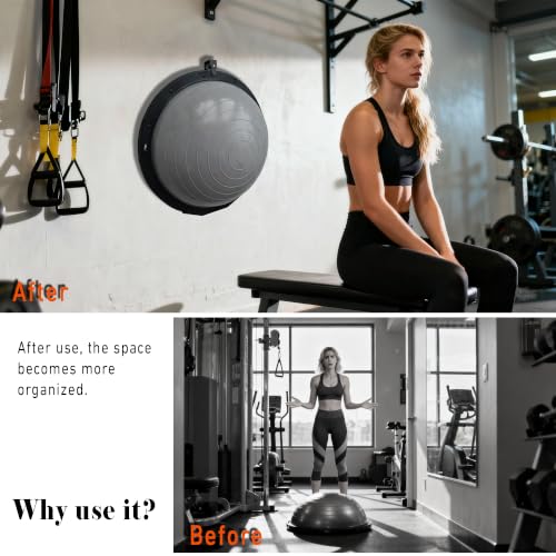 Exercise Ball Holder Wall Mount,Yoga Balance Trainer Storage Rack
