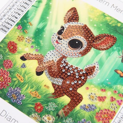 Modern Merch Small Diamond Art Packs Butterfly Deer & Penguin, Animal Diamond Dots for Adults, Jewel Art Painting Kits, Mini Gem Arts and Crafts for Adults, Round Drill 3 Pack Partial Drill - color: Butterfly Penguin Deer