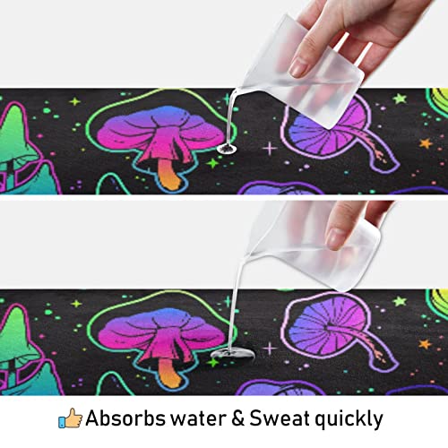 Yoga Mat Towel Colorful Mushroom, 73" x 27" - color: Colorful Mushroom