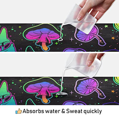 Yoga Mat Towel Colorful Mushroom, 73" x 27" - color: Colorful Mushroom