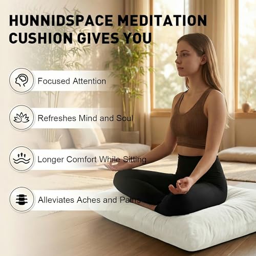 Ultimate Meditation Cushion Set – 2-in-1 Zafu & Zabuton, Buckwheat & Memory Foam, Velvet Cover for Yoga & Mindfulness (Beige) - color: Beige