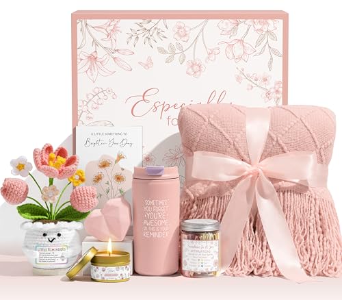 Birthday Gifts for Women Mom Get Well Soon Gift Baskets Self Care Package - color: Pink-rose