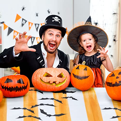 MATICAN Halloween Tablecloth, 6-Pack Disposable Halloween Table Cloths, Bats Plastic Table Covers, 54 x 108 Inches, Halloween Party Decorations - color: Bats
