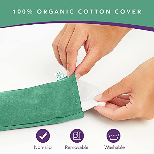Lotus Lavender Eye Pillow - Weighted Mask for Meditation - color: Green