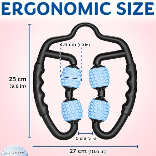 COZLOW Dual Sided Muscle Roller - Cellulite Massager for Arms and Legs - Flexible Massage Tool - Effective Sculpting Massage for Thighs, Butt - color: Blue/Black